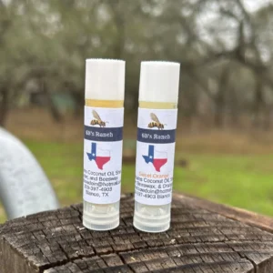 6B's Ranch beeswax lip balm in Original and Sweet Orange, made in Texas